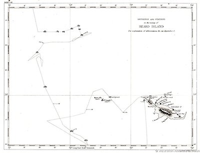 Soundings and Stations in the vicinity of Heard Island