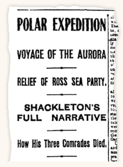 Newspaper report about the Aurora voyage
