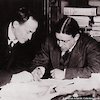Mawson with Shackleton in his London office