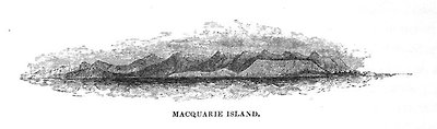 Macquarie Island as seen by Captain Charles Wilkes in 1840
