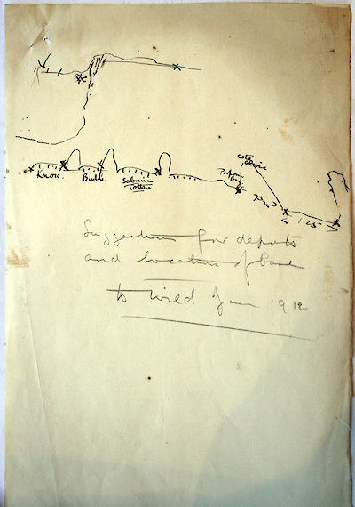 Mawson’s sketch of suggestions for Western Party base