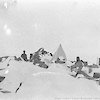 Western Base stores partially buried by a fall of snow just after completion of the Hut at &amp;amp;#039;The Grottoes&amp;amp;#039;