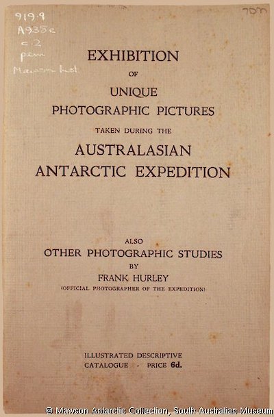 Hurley’s AAE photographic exhibition catalogue